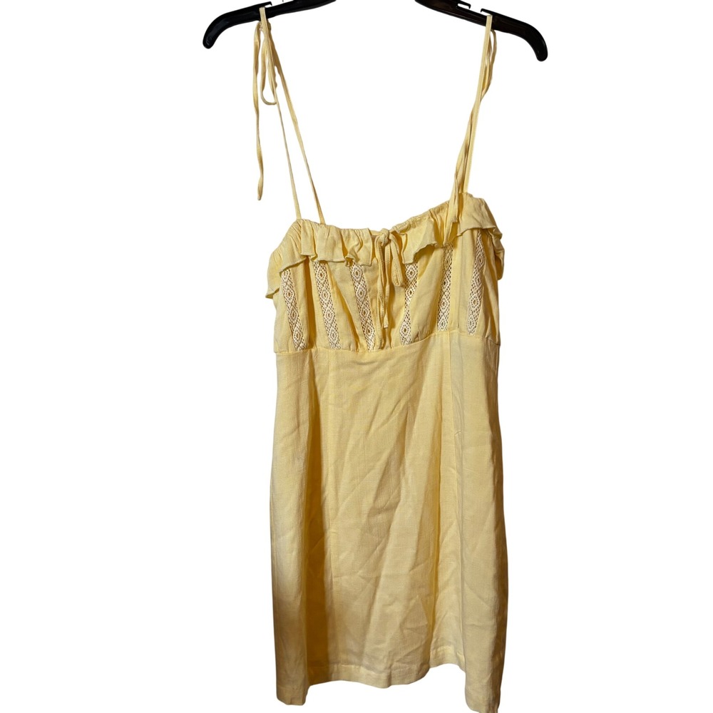 Forever 21 Juniors Dress Small NWT‎ Woven Light Yellow Mini